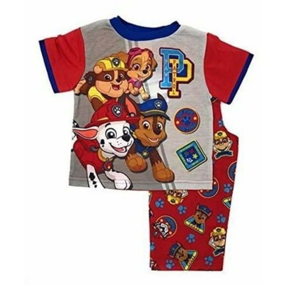 Paw Patrol Pajama Set Toddler Boy 4T Red Grey Pups Go Team 2pc